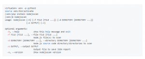 NodeJsScan specifying security issues