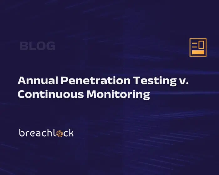BreachLock Blog Cover Annual penetration testing v. continuous monitoring