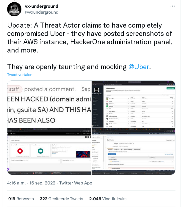 Uber team was notified by the hacker