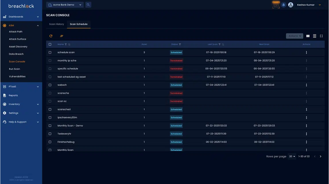 Improved ASM Scan Console NGPTaaS 4.0