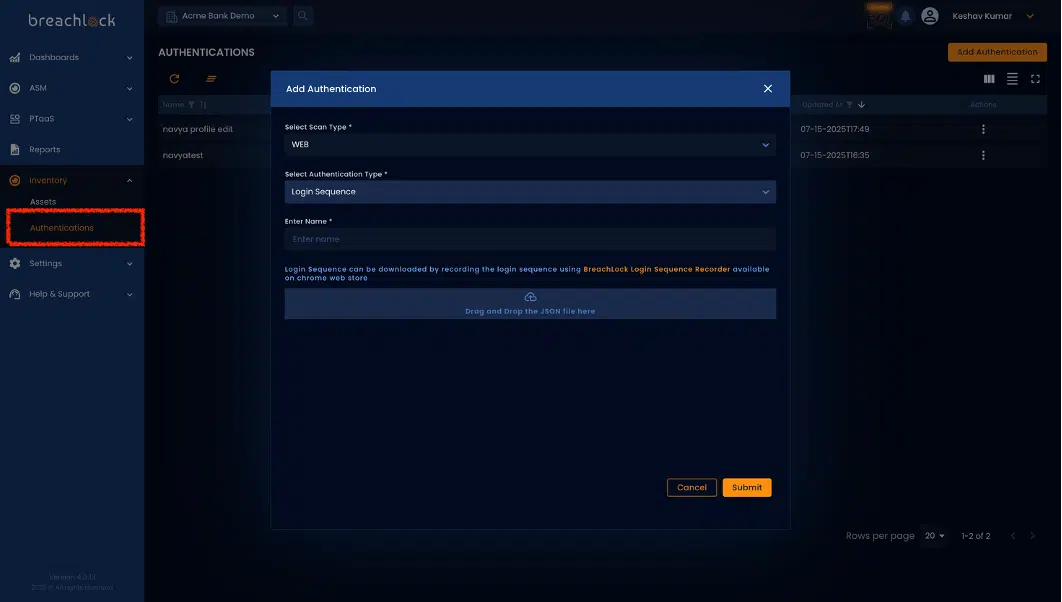 Centralized Authentication Profiles NGPTaaS v4.0