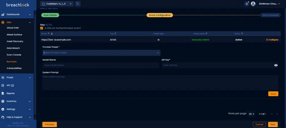 NGPTaaS v4.1.0 BreachLock AI Scans