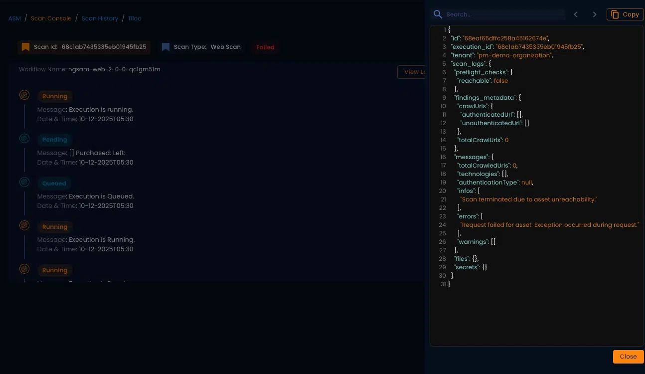 BreachLock Platform NGPTaaS v4.2.0 Log Transparency