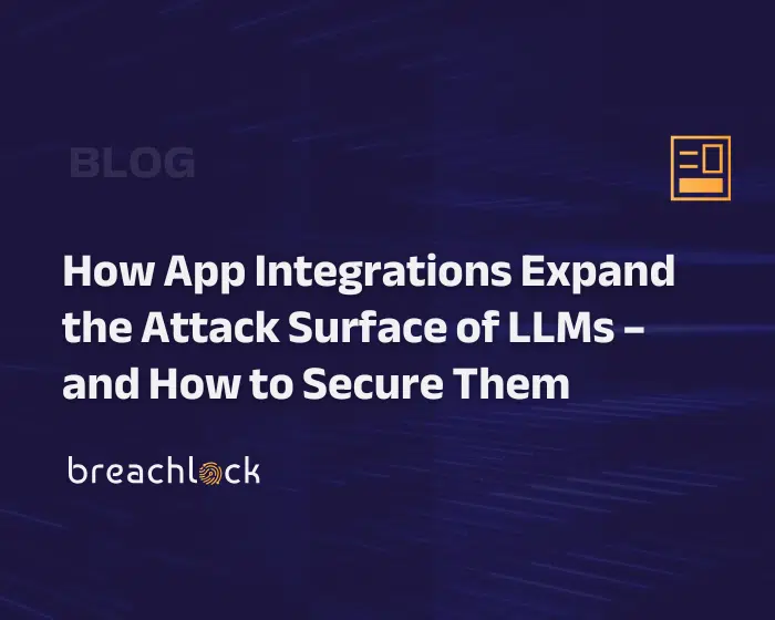 BreachLock Blog Cover: How App Integrations Expand the Attack Surface of LLMs – and How to Secure Them