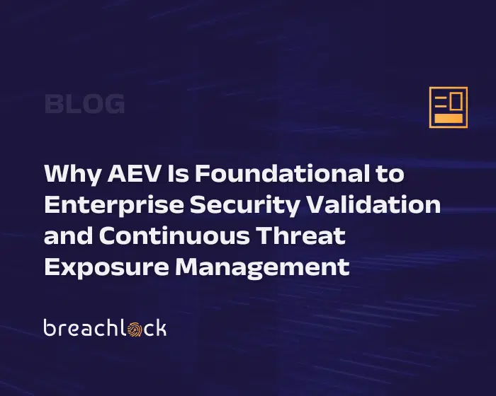 BreachLock Blog Cover - Why AEV Is Foundational to Enterprise Security Validation and Continuous Threat Exposure Management